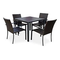 Záhradný jedálenský nábytok – stôl Viking M + 4x stolička Wicker Pat NOELA 34570499