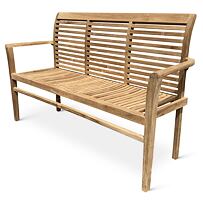 Stucking/New Záhradná stohovateľná lavica, 150 cm, teak, svetlohnedá NOELA 3457455