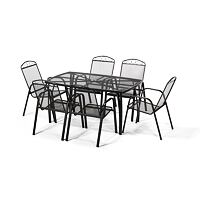 Záhradný kovový nábytok – stôl Lana steel + 6x stolička Lana steel NOELA 345702316