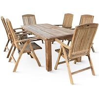 Záhradný drevený nábytok - stôl Garden III. + 6x kreslo America, teak NOELA 345982