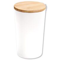 Skladovacia nádoba, 1,1 l, plast/bambus, biela KESPER 32621