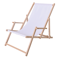 Bahama Polyester Lehátko drevené prírodné s ramenami, biela ROJAPLAST 23210/12