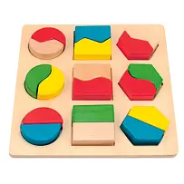 Destička s geometrickými tvarmi WOODY 102190005