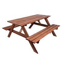 Piknik Záhradný set so sklopnými lavičkami 180 cm, morený ROJAPLAST 245/23
