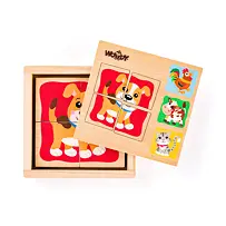 Minipuzzle Zvieratká, v drevenej krabičke WOODY 102193048
