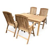 Záhradný drevený nábytok – stôl Garden I. + 4x kreslo America, teak NOELA 34591734