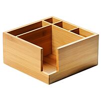 Kuchynský organizér, 5 priehradok, 18 x 9 x 18 cm, bambus KESPER 70851