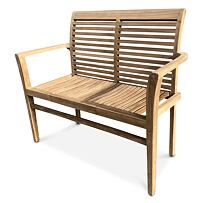 Stucking/New Záhradná stohovateľná lavica, 115 cm, teak, svetlohnedá NOELA 3457090