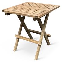 Piknik Záhradný skladací stolík, 45 x 45 cm, teak, svetlohnedý NOELA 345771