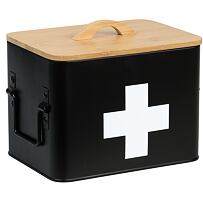 Úložný box na lieky s organizérom, kov/bambus KESPER 38270