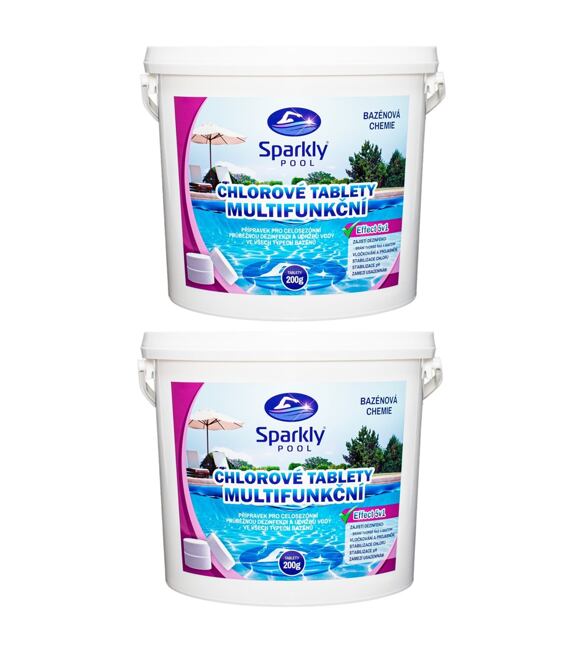 Chlórové tablety do bazéna 6v1 multifunkčné 200 g 10 kg SPARKLY POOL