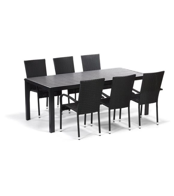 Jedálenský zostava - stôl Vigo XL a 6x stoličky Madrid antracit IWHome IWH-10150005