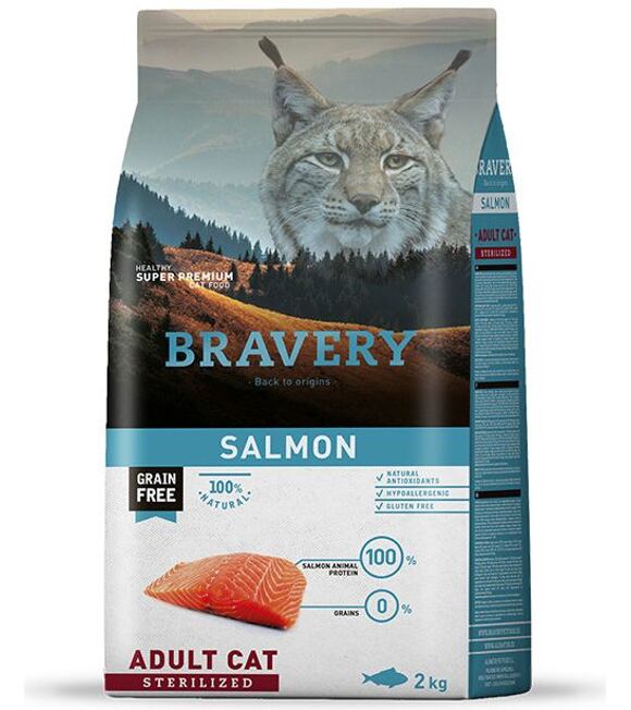 Cat STERILIZED Krmivo pre mačky 7kg - losos BRAVERY 2100941
