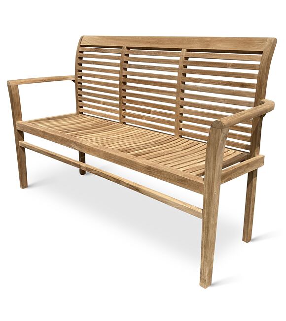Stucking/New Záhradná stohovateľná lavica, 150 cm, teak, svetlohnedá NOELA 3457455
