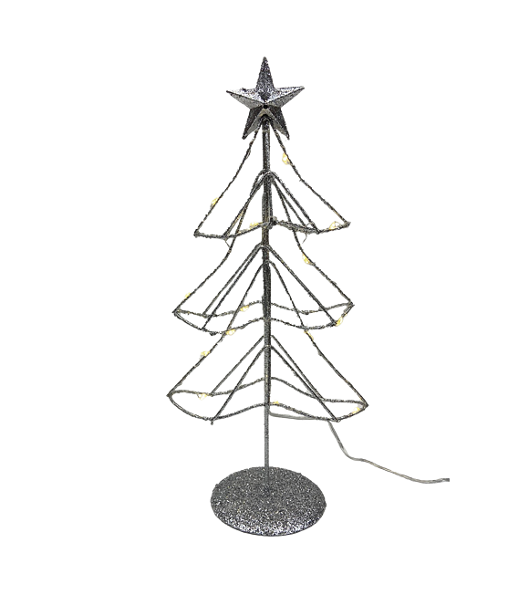 Stromček s hviezdou LED strieborný 30 cm Prodex X107050