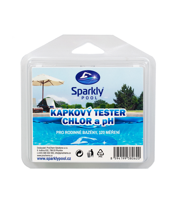 Sparkly POOL Tester kvapiek vody v bazéne - chlór a pH 938062