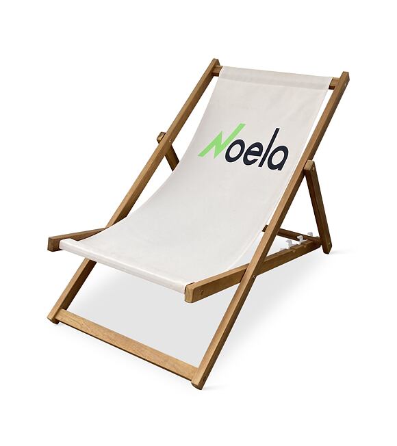 Noela Plážové skladacie kreslo, akácia, béžové NOELA 3450420