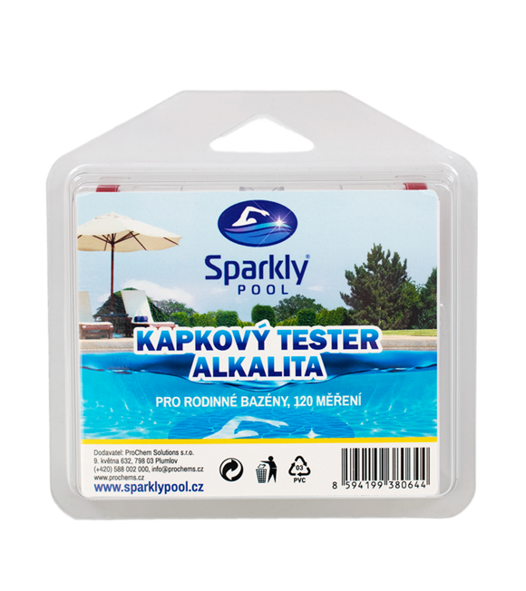 Kvapkový tester bazénovej vody - alkalita SPARKLY POOL 938064