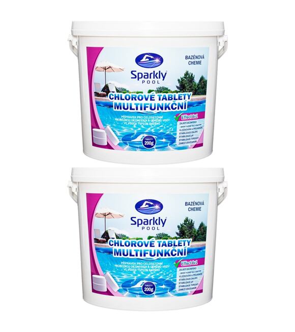 Chlórové tablety do bazéna 5v1 multifunkčné 200 g 10 kg SPARKLY POOL