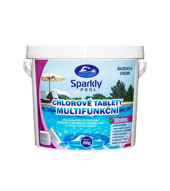 Chlórové tablety do bazéna 6v1 multifunkčné 200 g 3 kg SPARKLY POOL 938017
