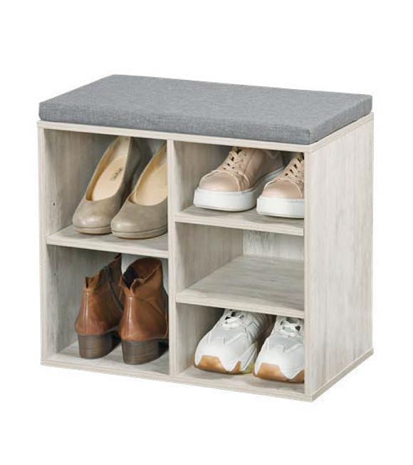 Stojan na topánky so sedadlom 51,5 x 48 x 29,5 cm, sivo-biela KESPER 15911