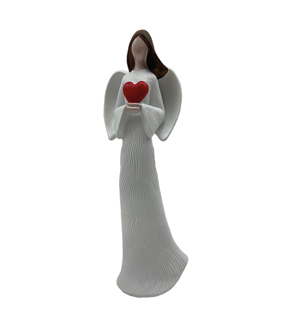Anjel biely s červeným srdcom 21 cm Prodex JY21101104