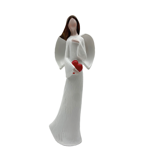 Anjel biely s červeným srdcom 21 cm Prodex JY21101112