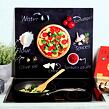 Viacúčelová krájacia doska 56 x 50 cm, sklo, motív pizza KESPER 36598