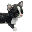 Mačka polykameň čierna a biela 23 x 22 cm Prodex LG0586A1